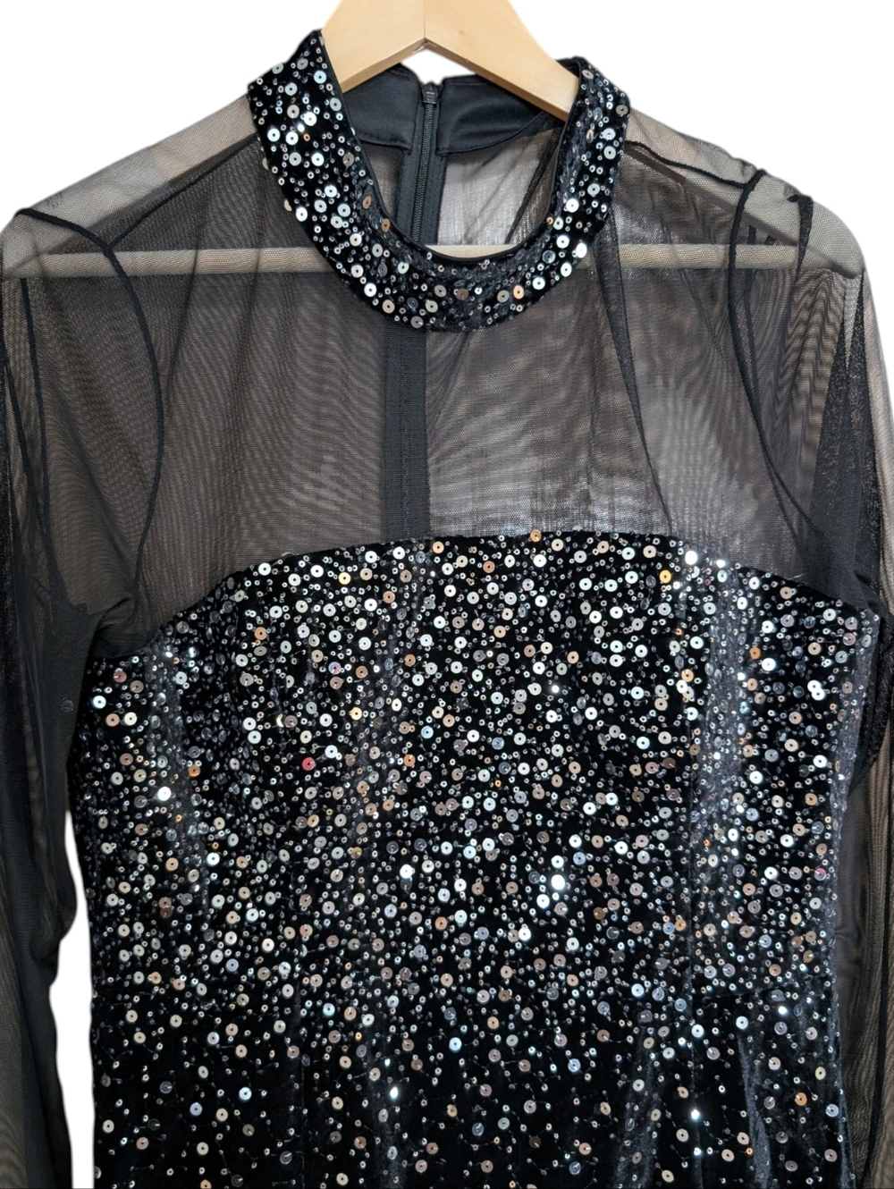 Eliza J Mixed Media Sequin Long Sleeve Cocktail Midi Dress...Size 14 - Picture 4 of 9